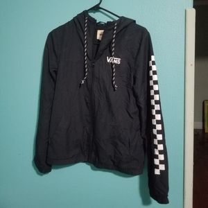 Van's womens bomber jacket sz small black checker